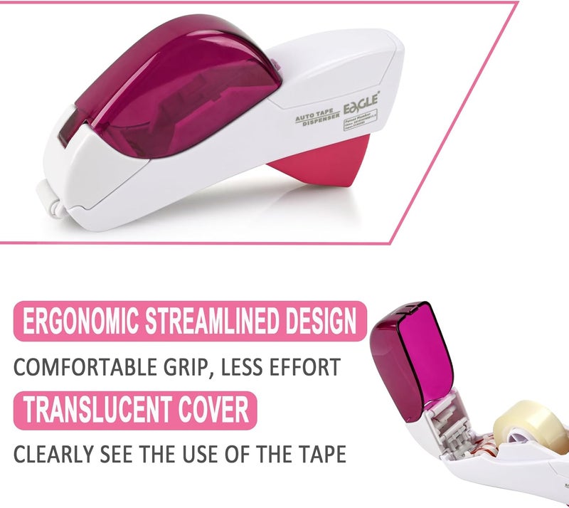 MFBJXC Automatic Tape Dispenser for Wrapping Gifts, Handheld Packaging Tape Dispenser Gun with Cutter, Dispensers for Adhesive Tapes-White - Image 2